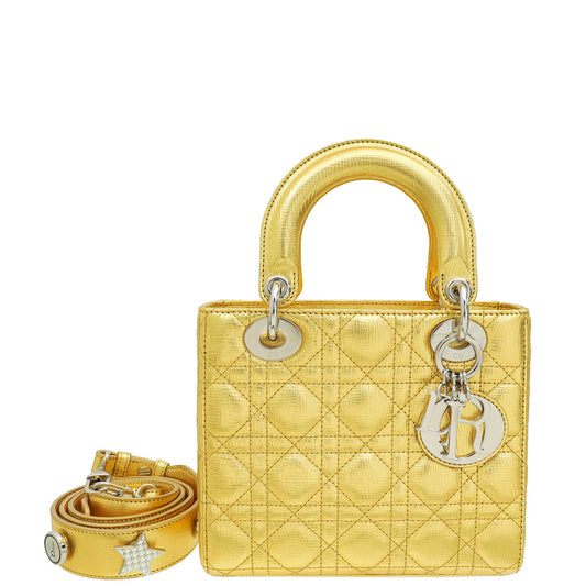 Christian Dior Metallic Gold My Lady Dior Small Bag Rovelle Bags