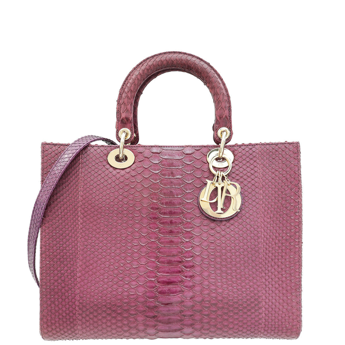 Christian Dior Purple Python Lady Dior Large Bag Rovelle Bags