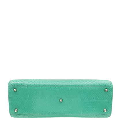 Christian Dior Green Snakeskin Lady Dior Large Bag Rovelle Bags