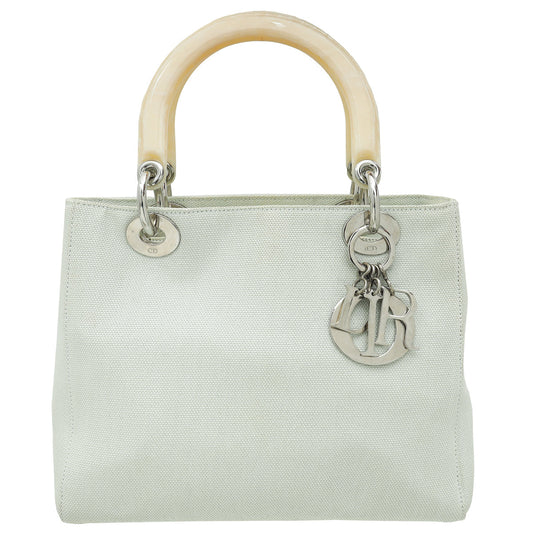 Christian Dior Light Green Lady Dior Fabric Medium Bag Rovelle Bags