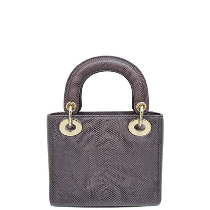 Christian Dior Purple Lizard Lady Dior Mini Bag Rovelle Bags