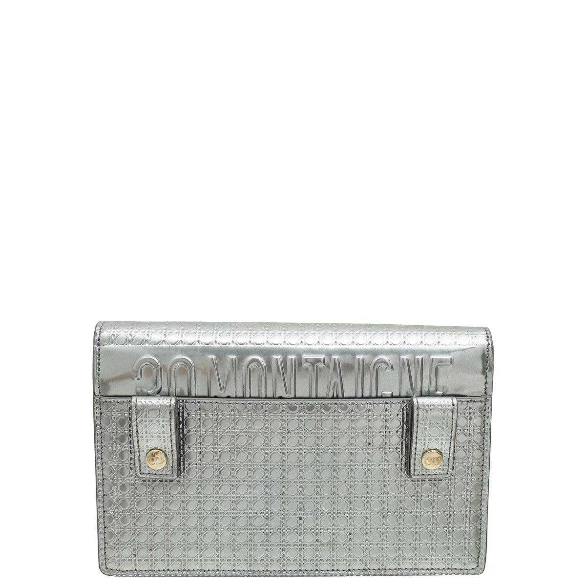 Christian Dior Silver 30 Montaigne Micro Cannage 2 In 1 Pouch Rovelle Bags