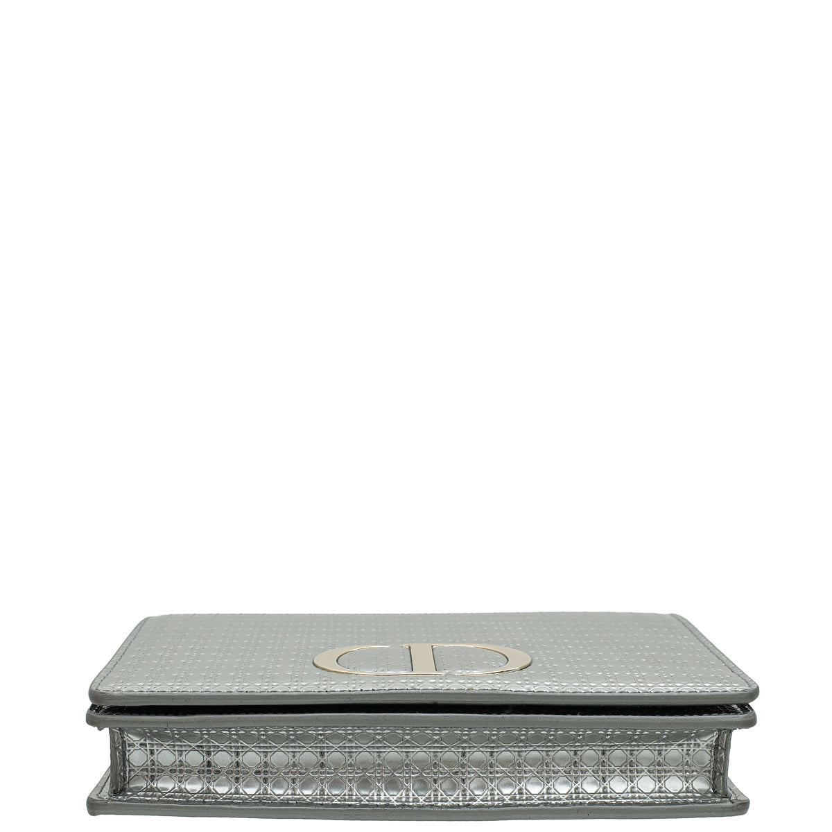 Christian Dior Silver 30 Montaigne Micro Cannage 2 In 1 Pouch Rovelle Bags