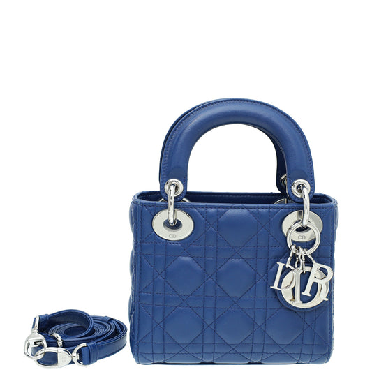 Christian Dior Blue Lady Dior Mini Strap Bag Rovelle Bags