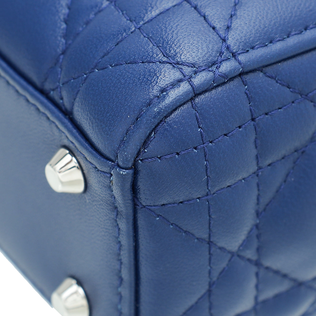 Christian Dior Blue Lady Dior Mini Strap Bag Rovelle Bags