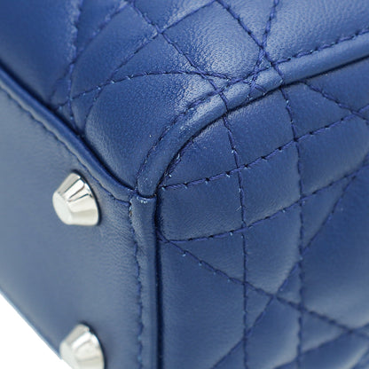Christian Dior Blue Lady Dior Mini Strap Bag Rovelle Bags
