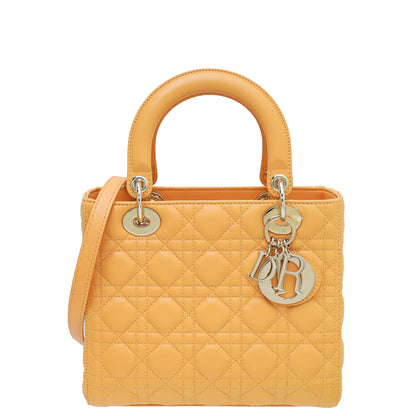 Christian Dior Apricot Lady Dior Medium Bag Rovelle Bags