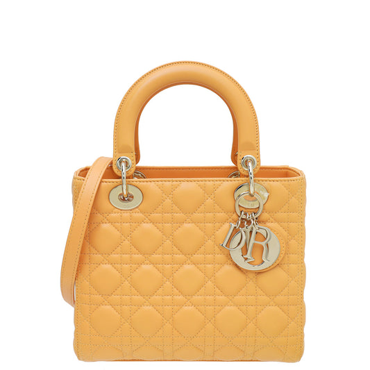 Christian Dior Apricot Lady Dior Medium Bag Rovelle Bags