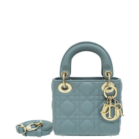 Christian Dior Cloud Blue Lady Dior Micro Bag Rovelle Bags