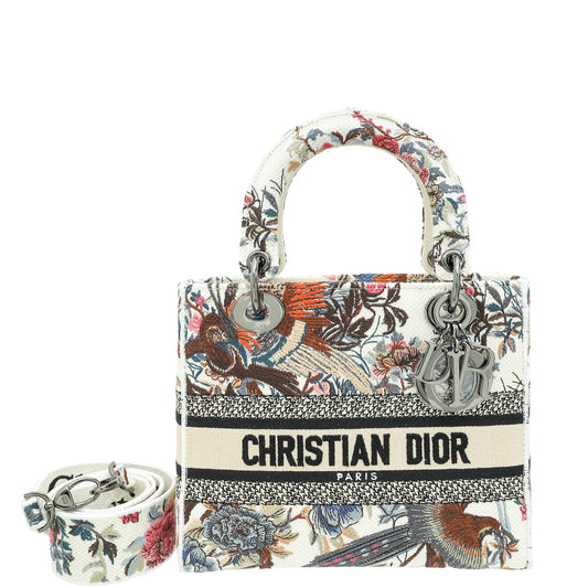 Christian Dior Multicolor Lady Dior D-Lite Embroidered Jardin D'Hiver Medium Bag Rovelle Bags