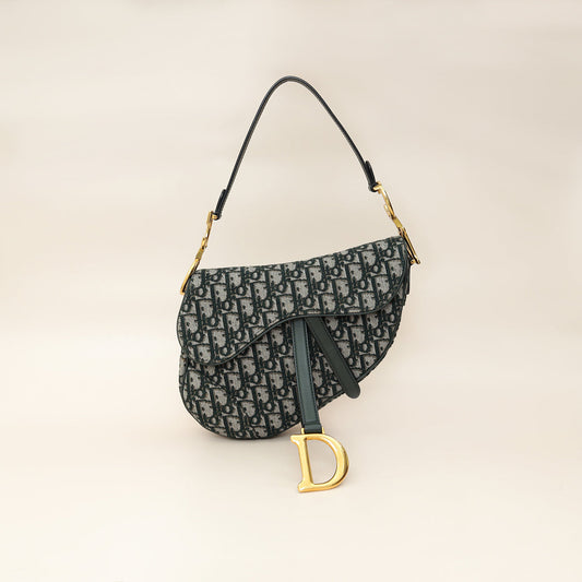 Christian Dior Green Oblique Saddle Medium Bag Rovelle Bags