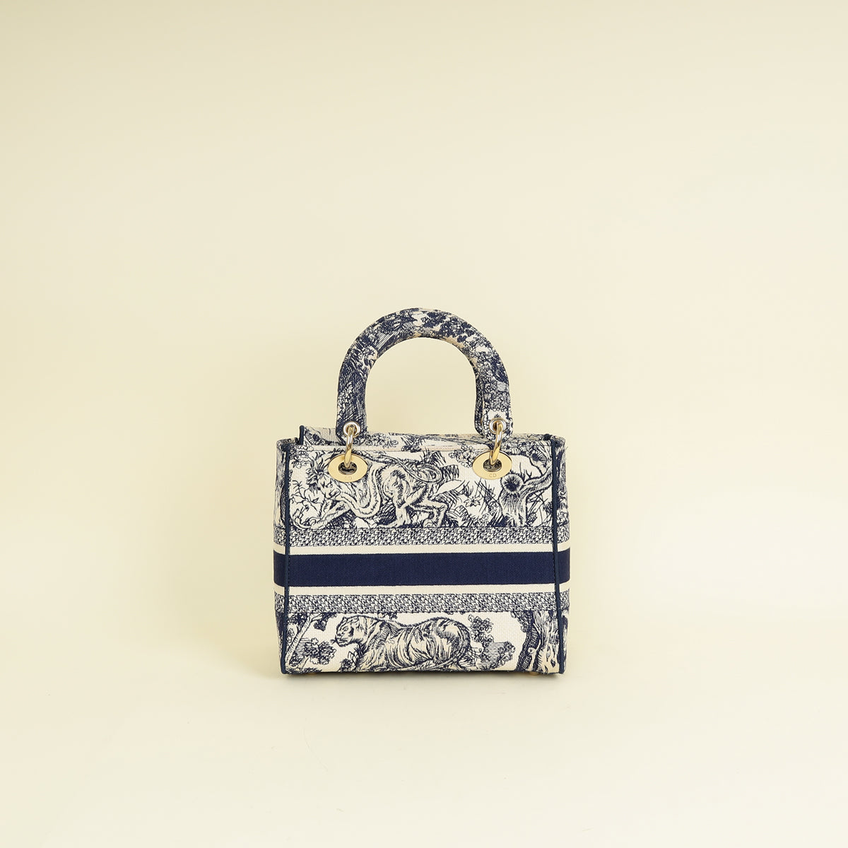 Christian Dior Bicolor Toile De Jouy Lady D-Lite Medium Bag Rovelle Bags