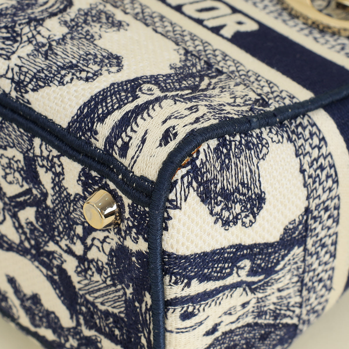 Christian Dior Bicolor Toile De Jouy Lady D-Lite Medium Bag Rovelle Bags