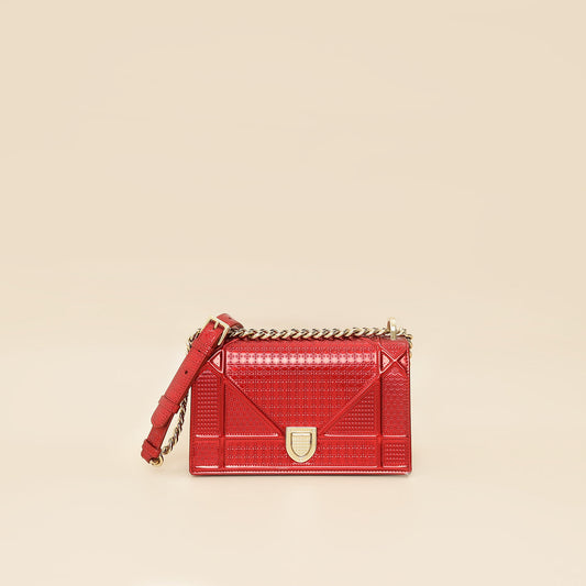Christian Dior Red Micro Cannage Diorama Small Shoulder Bag Rovelle Bags