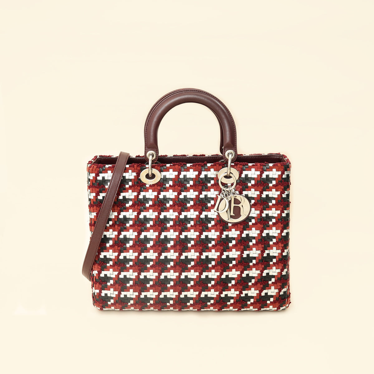 Christian Dior Multicolor Woven Lady Dior Large Bag Rovelle Bags