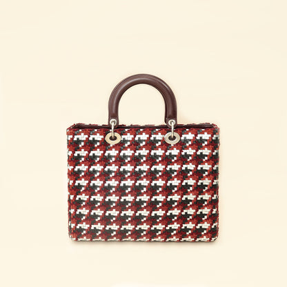 Christian Dior Multicolor Woven Lady Dior Large Bag Rovelle Bags