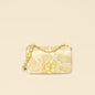 Christian Dior Metallic Golden Beige Python Caro Flap Medium Shoulder Bag Rovelle Bags