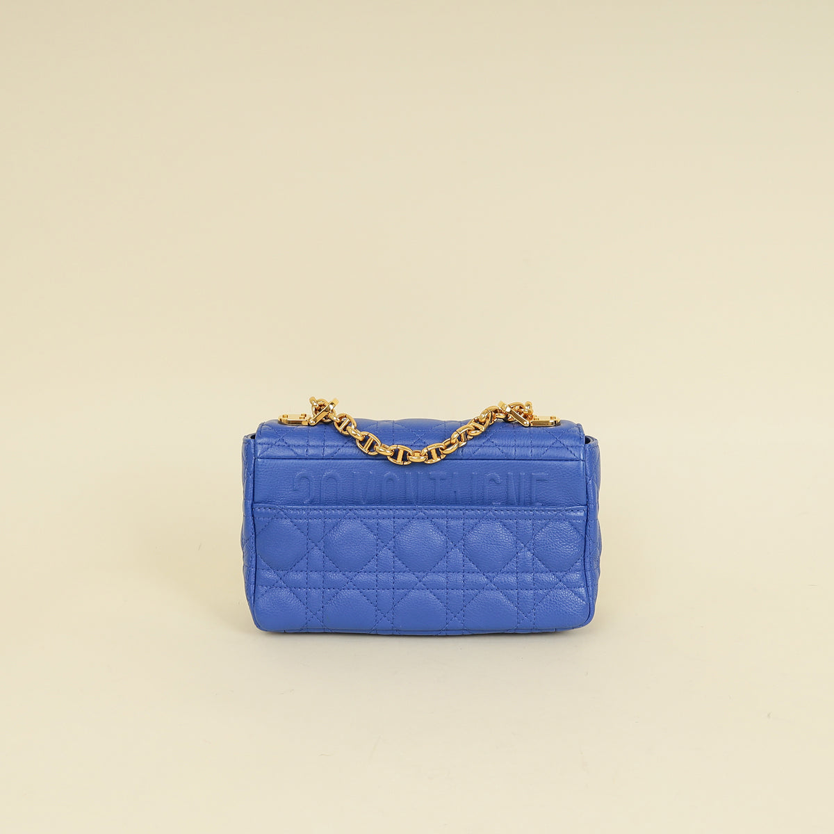 Christian Dior Royal Blue Caro Cannage Flap Small Bag Rovelle Bags