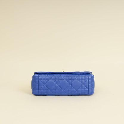 Christian Dior Royal Blue Caro Cannage Flap Small Bag Rovelle Bags