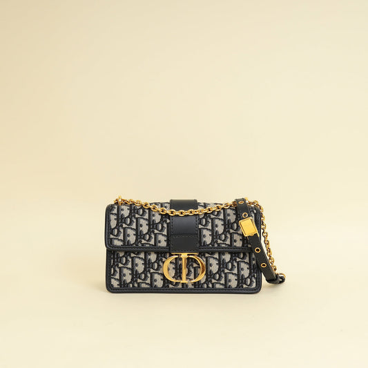 Christian Dior Blue Oblique 30 Montaigne East West Shoulder Bag Rovelle Bags