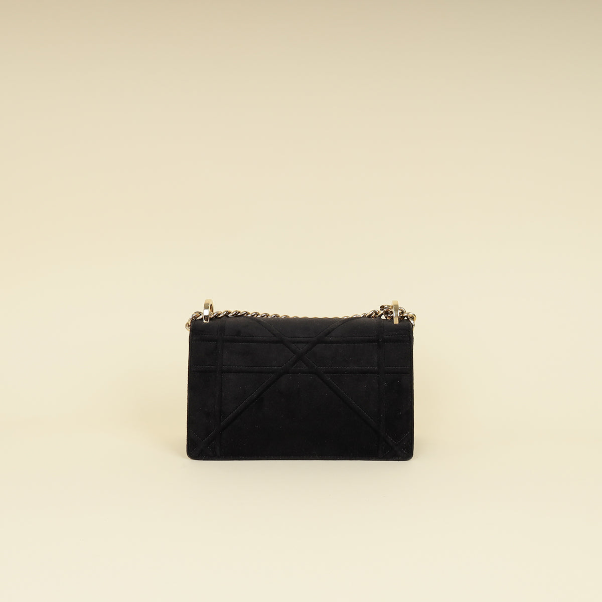 Christian Dior Black Diorama Velvet Small Crystal Lock Shoulder Bag Rovelle Bags
