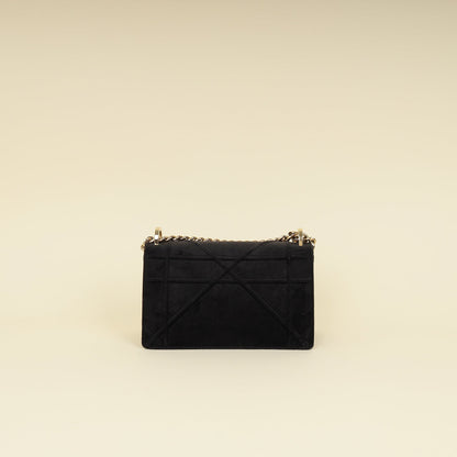 Christian Dior Black Diorama Velvet Small Crystal Lock Shoulder Bag Rovelle Bags
