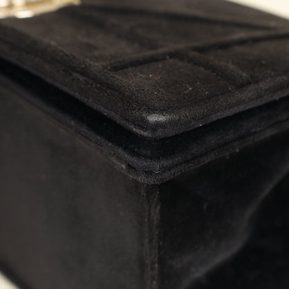 Christian Dior Black Diorama Velvet Small Crystal Lock Shoulder Bag Rovelle Bags