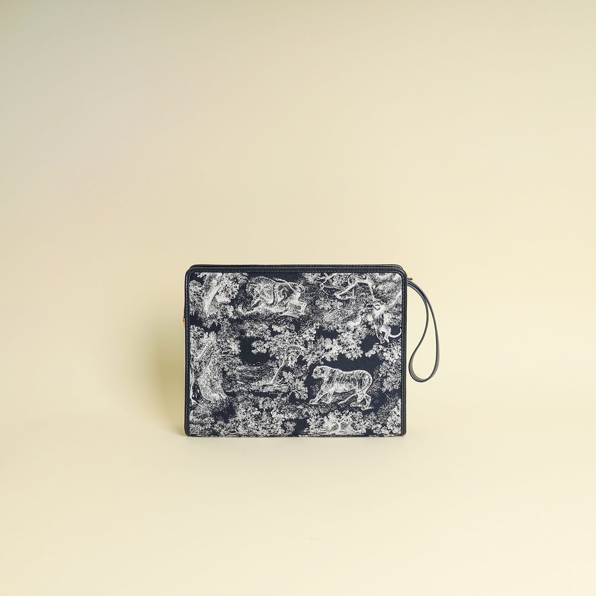 Christian Dior Navy Blue Toile De Jouy 30 Montaigne Pouch Rovelle Bags