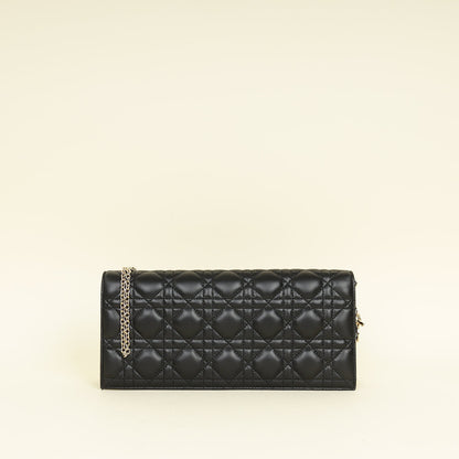 Christian Dior Black Lady Dior Convertible Chain Clutch Rovelle Bags