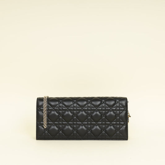 Christian Dior Black Lady Dior Convertible Chain Clutch Rovelle Bags