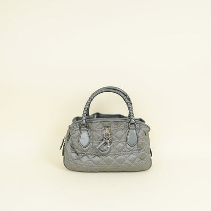 Christian Dior Grey Cannage Quilted Lady Boston Bag Rovelle Bags