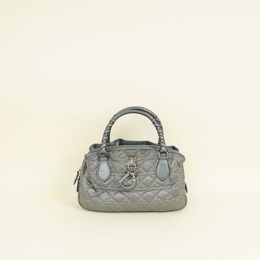 Christian Dior Grey Cannage Quilted Lady Boston Bag Rovelle Bags