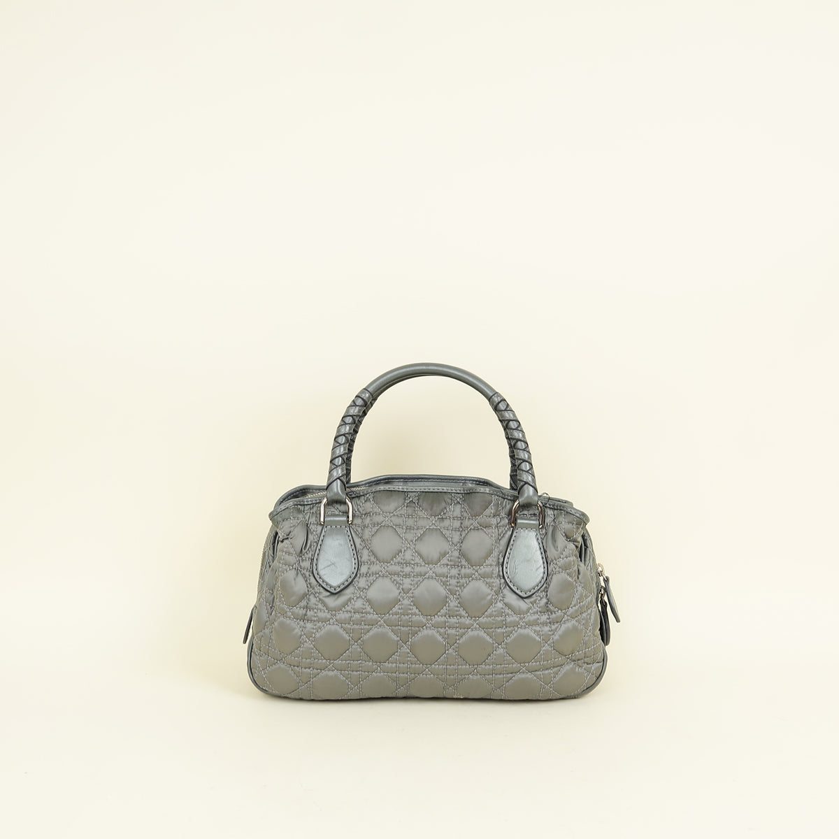 Christian Dior Grey Cannage Quilted Lady Boston Bag Rovelle Bags