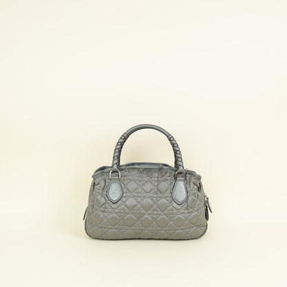 Christian Dior Grey Cannage Quilted Lady Boston Bag Rovelle Bags