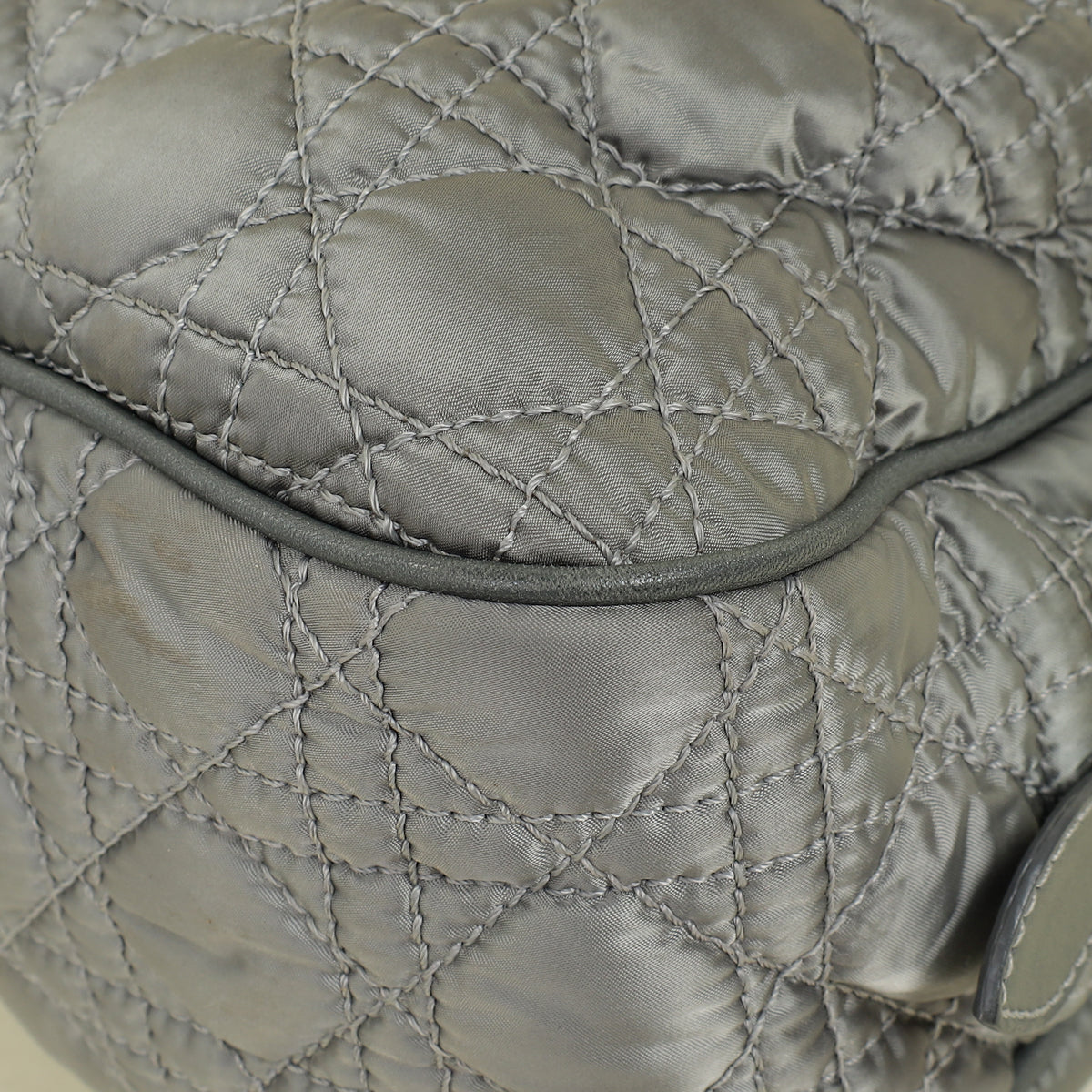 Christian Dior Grey Cannage Quilted Lady Boston Bag Rovelle Bags
