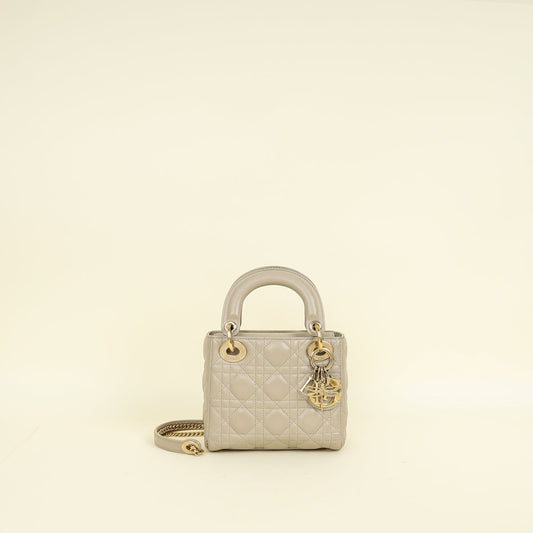 Christian Dior Beige Lady Dior Mini Chain Dragonfly Bag Rovelle Bags