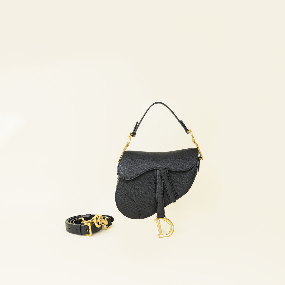 Christian Dior Black Mini Saddle Bag With Strap Rovelle Bags