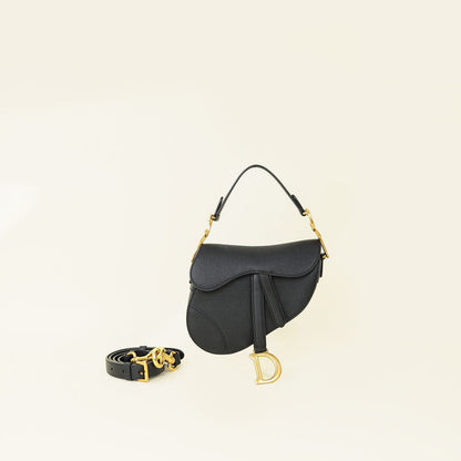 Christian Dior Black Mini Saddle Bag With Strap Rovelle Bags