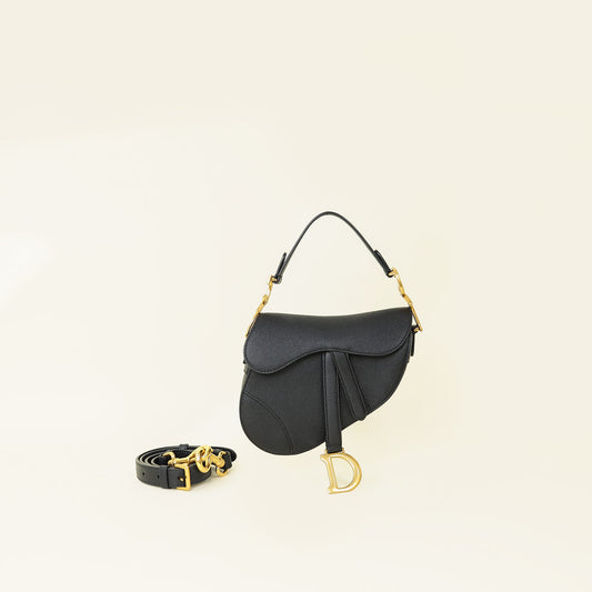 Christian Dior Black Mini Saddle Bag With Strap Rovelle Bags