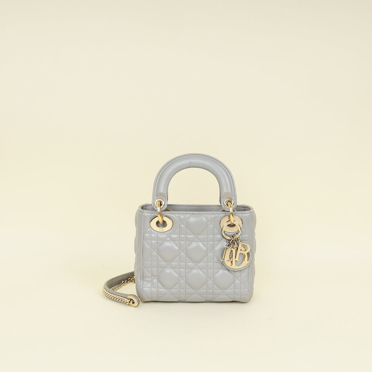 Christian Dior Grey Lady Dior Mini Chain Bag Rovelle Bags