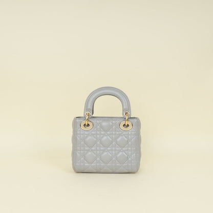 Christian Dior Grey Lady Dior Mini Chain Bag Rovelle Bags