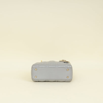 Christian Dior Grey Lady Dior Mini Chain Bag Rovelle Bags