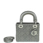 Christian Dior Grey Satin Lady Dior Strass Cannage Mini Bag Rovelle Bags