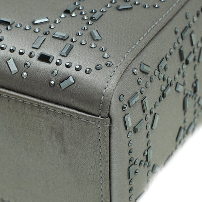 Christian Dior Grey Satin Lady Dior Strass Cannage Mini Bag Rovelle Bags