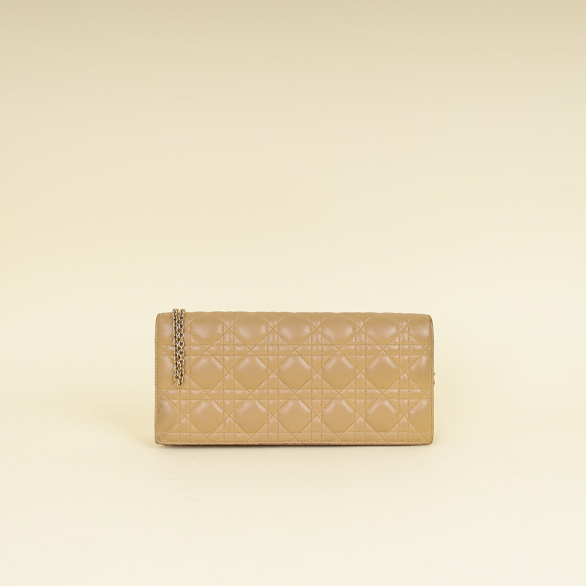 Christian Dior Beige Lady Dior Convertible Chain Clutch Rovelle Bags