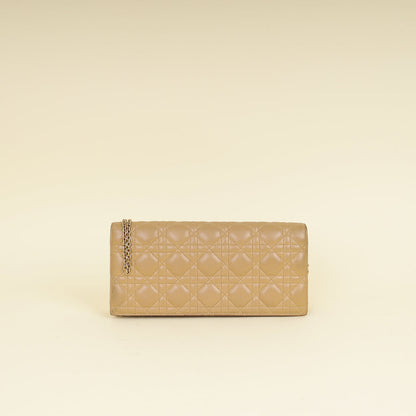 Christian Dior Beige Lady Dior Convertible Chain Clutch Rovelle Bags