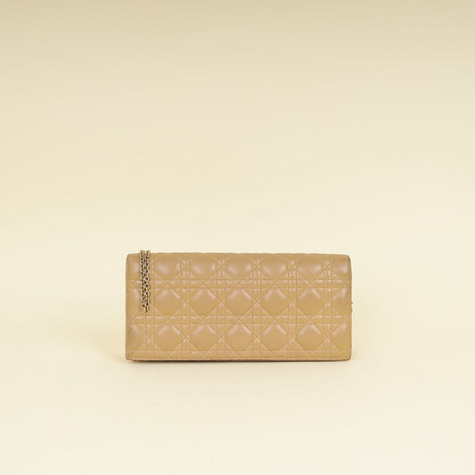Christian Dior Beige Lady Dior Convertible Chain Clutch Rovelle Bags