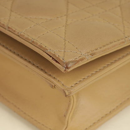 Christian Dior Beige Lady Dior Convertible Chain Clutch Rovelle Bags