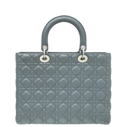 Christian Dior Dark Gray Lady Dior Large Bag Rovelle Bags