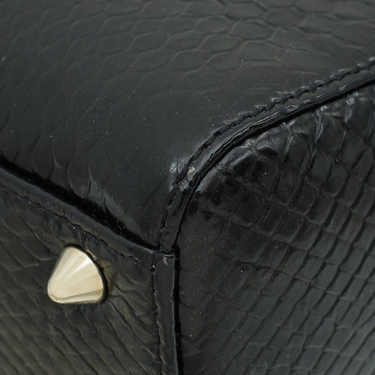 Christian Dior Black Shiny Snakeskin Lady Dior Small Bag Rovelle Bags